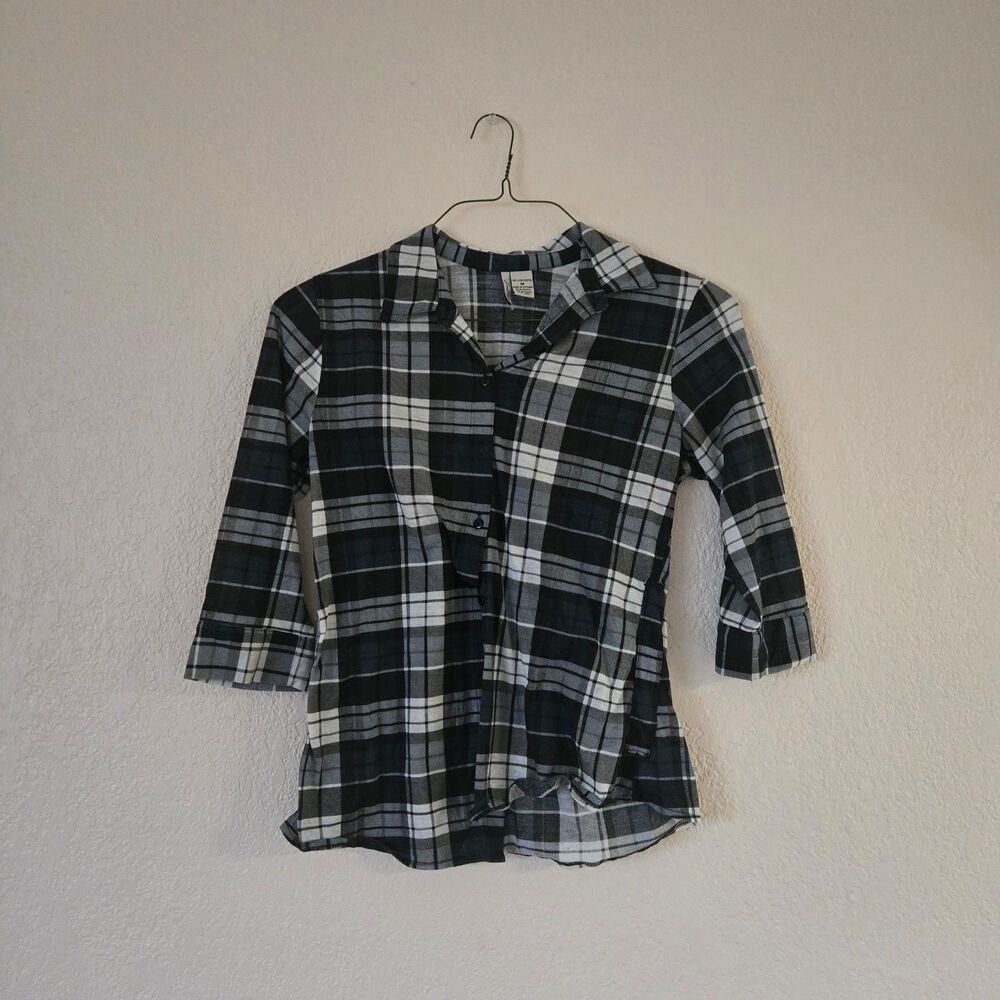 Love Potion Plaid Button Up Polo Size Medium